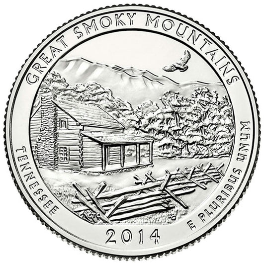 2014-P Great Smoky Mountains USA National Parks Quarter Uncirculated (MS60)