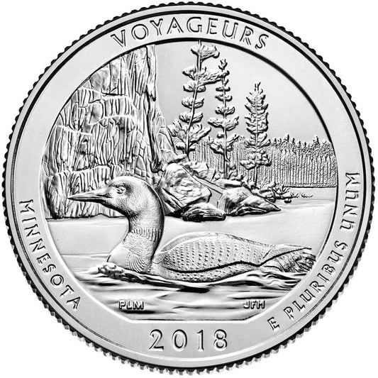 2018-P Voyageurs USA National Parks Quarter Uncirculated (MS-60)