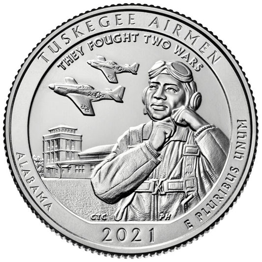2021-D Tuskegee Airmen USA National Parks Quarter Uncirculated (MS-60)