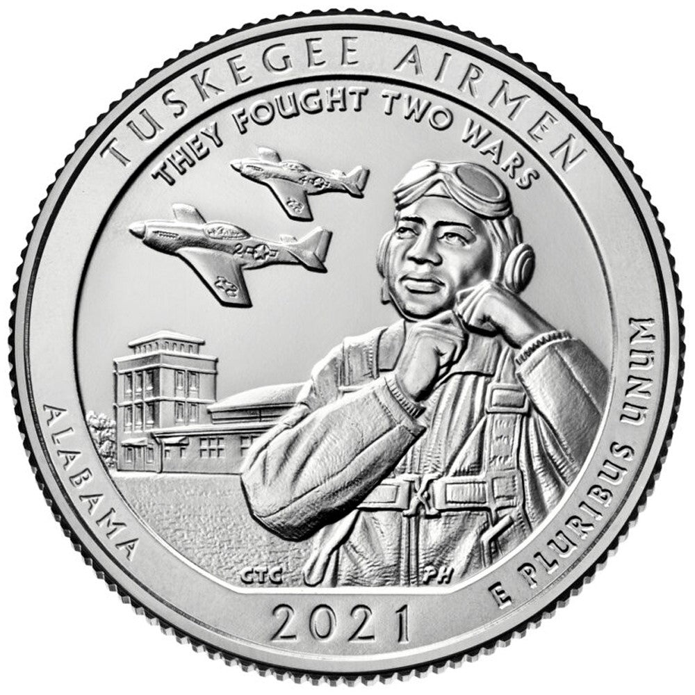 2021-P Tuskegee Airmen USA National Parks Quarter Uncirculated (MS-60)