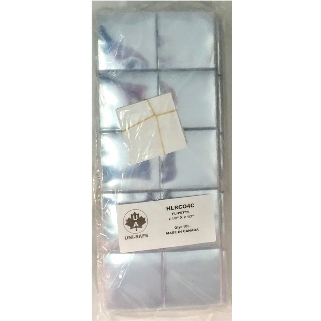 Uni-Safe 100 x Plastic Coin Flips (2.5x2.5) For 2x2 holders. HLR4C