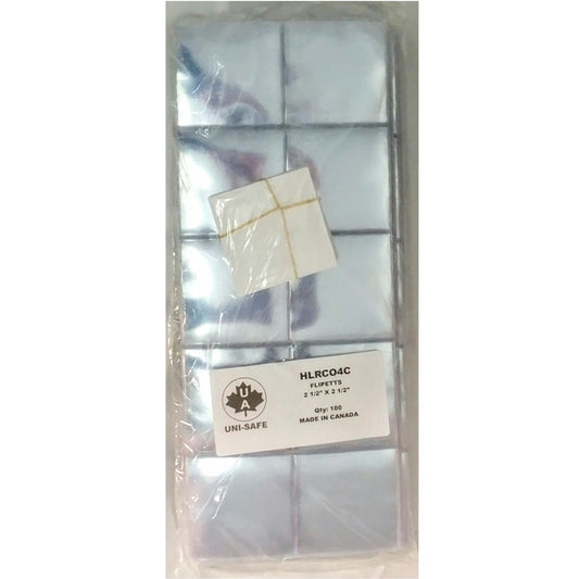 Uni-Safe 100 x Plastic Coin Flips (2.5x2.5) For 2x2 holders. HLR4C