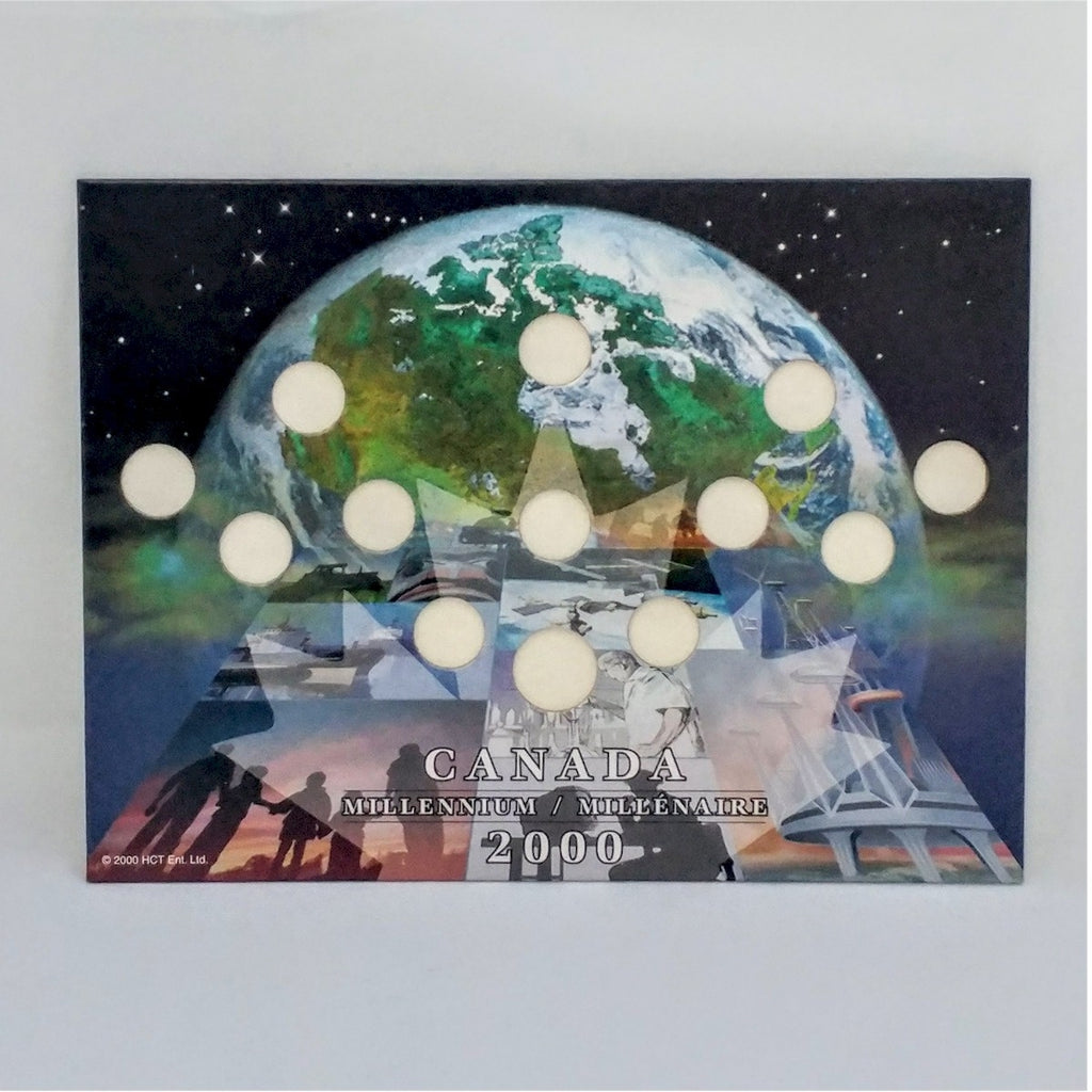 2000 Canada 13 Hole Empty Millennium Board for 12 x 25c + $2