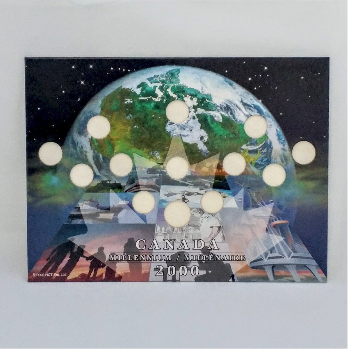 2000 Canada 13 Hole Empty Millennium Board for 12 x 25c + $2