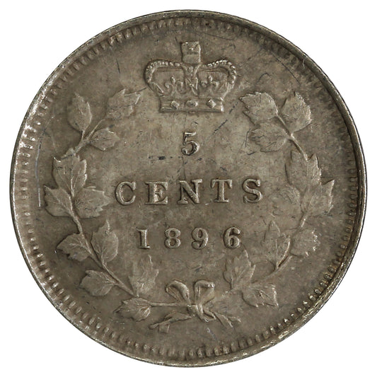 1896 Canada 5-cents AU-UNC (AU55) Impaired