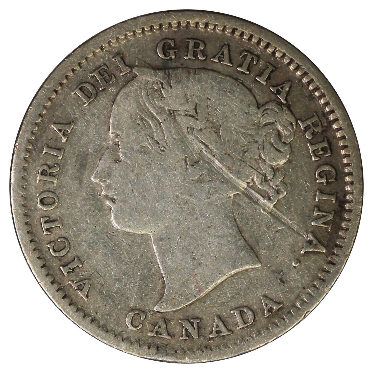 1858 Canada 10-cents VG-F (VG10) Impaired