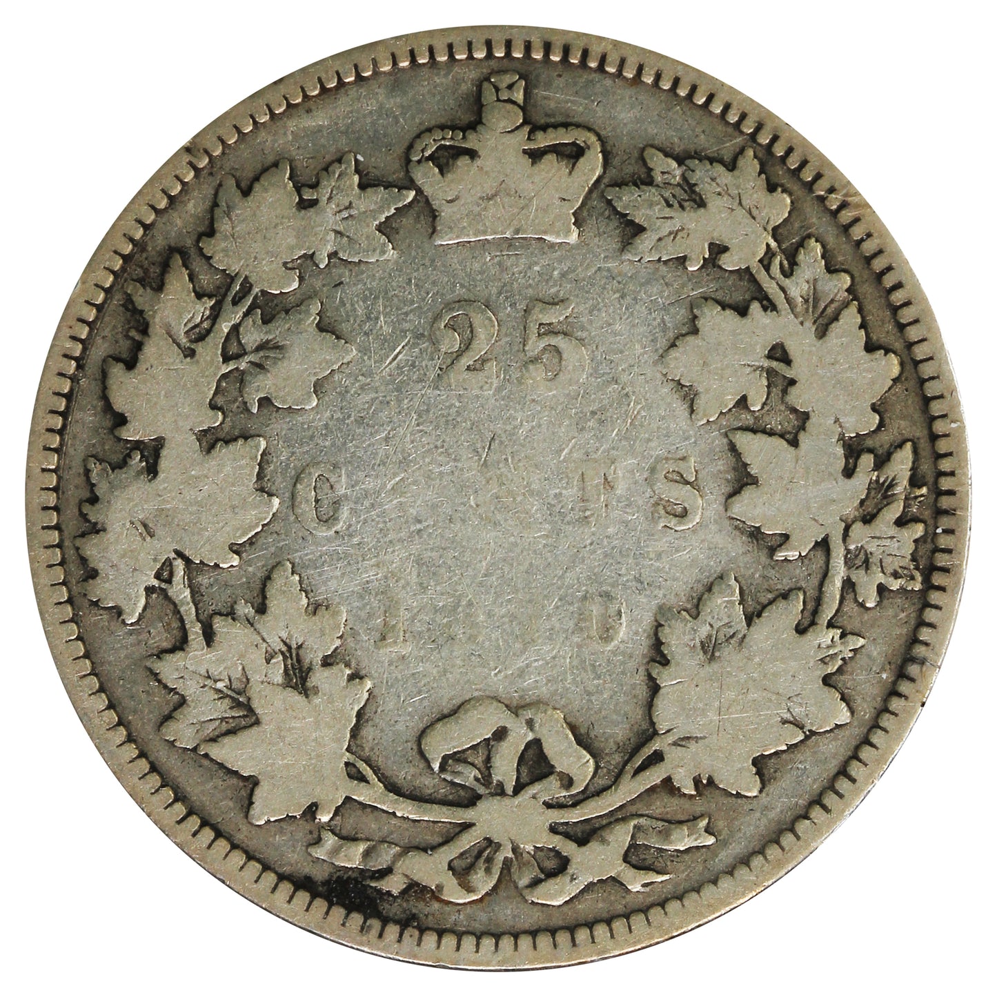 1870 Canada 25-cents Good (G4) Impaired