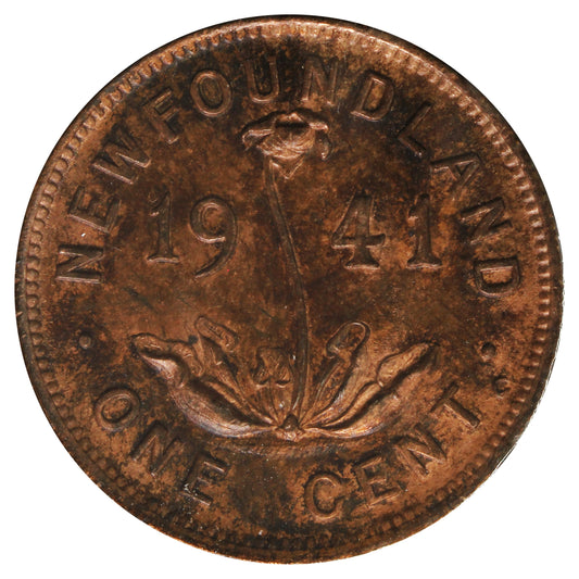 1941 Newfoundland 1-cent UNC+ (MS62) Toned