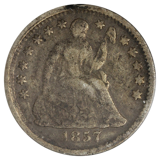 1857 Half Dime Very Good (VG8) Bent