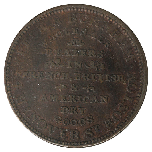 HT-163 1834 USA Hard Times Token: Peck & Burnham Boston