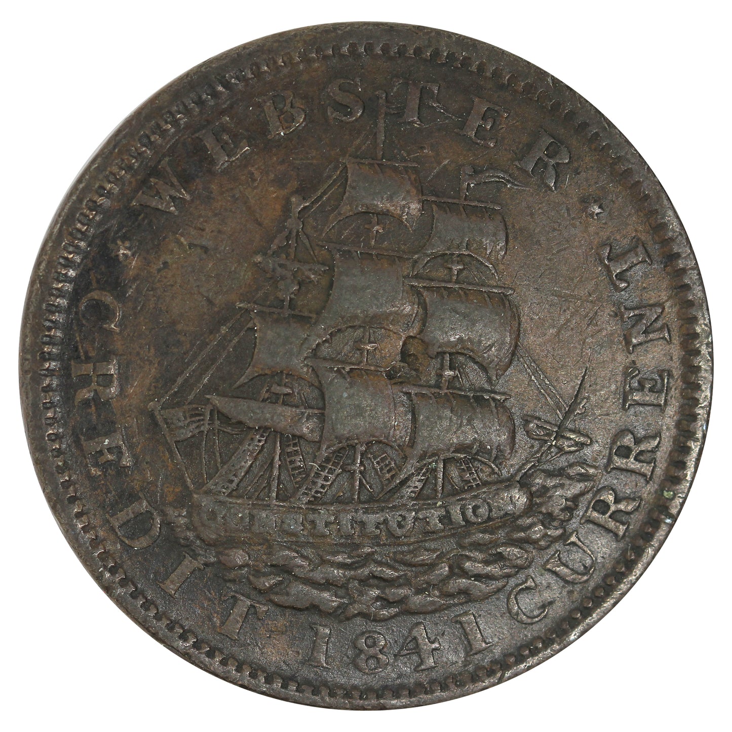 HT-20 1837-1841 USA Hard Times Token: Webster