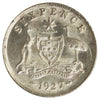 Australia 1927 6 Pence Brilliant Uncirculated (MS63) Scratched