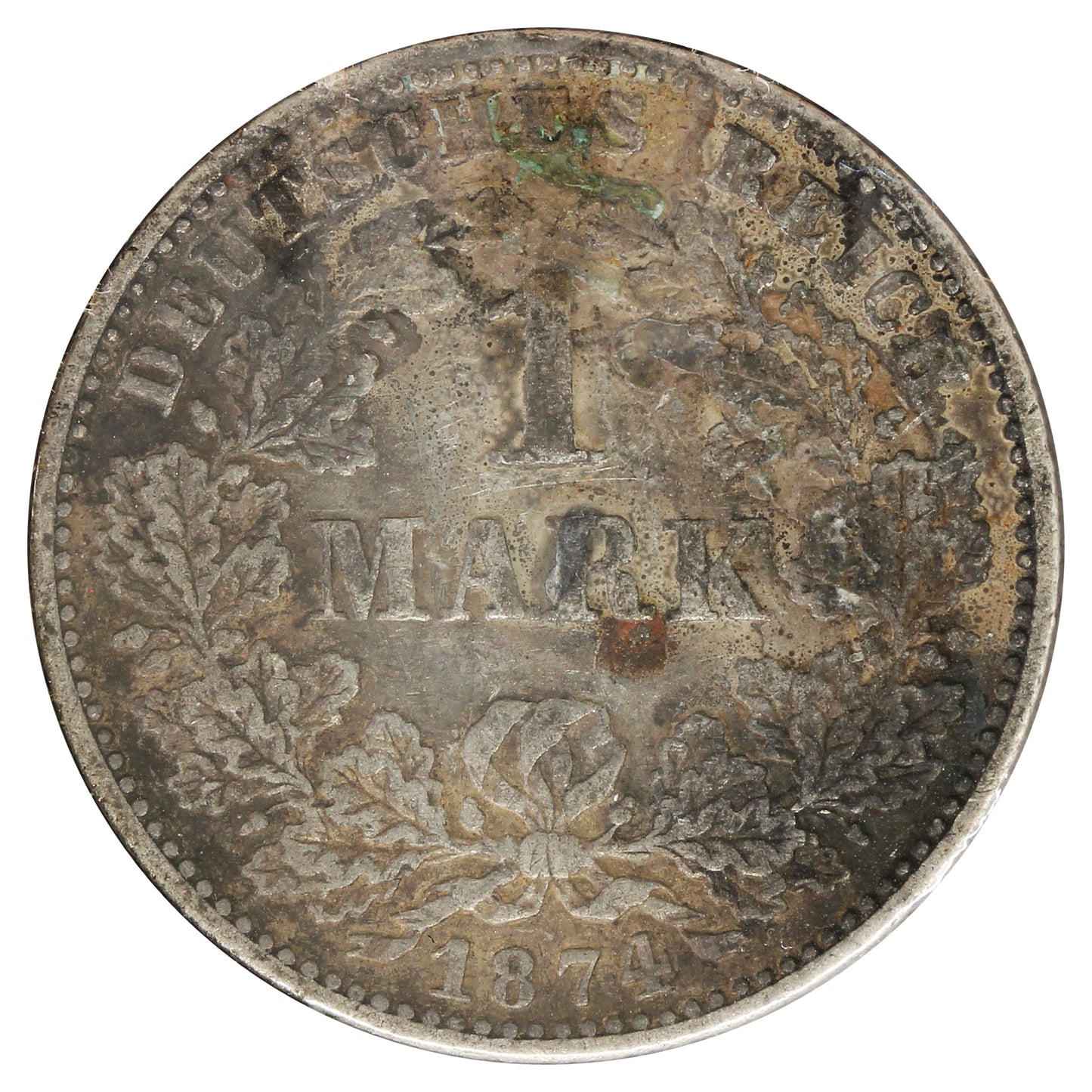 Germany 1874G 1 Mark Extra Fine (EF40) Toned