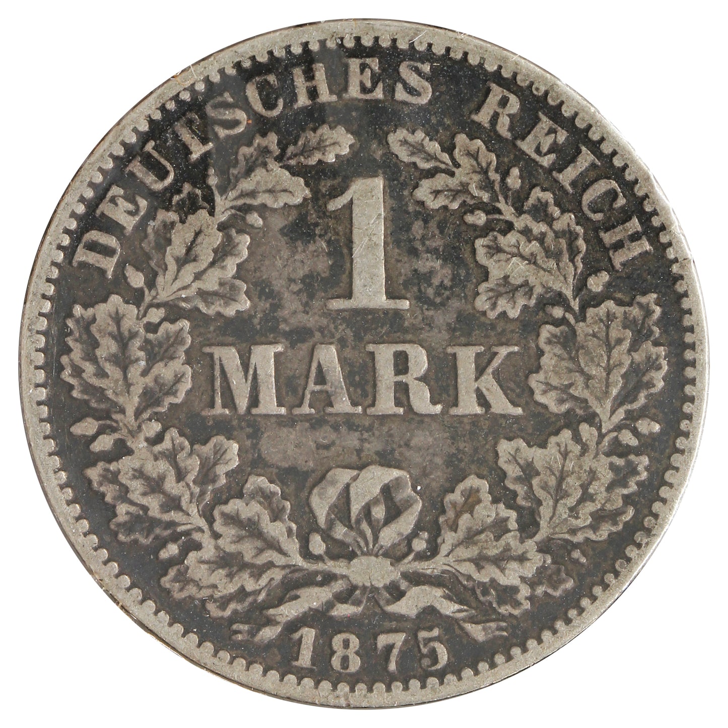 Germany 1875C 1 Mark Extra Fine (EF40) Toned