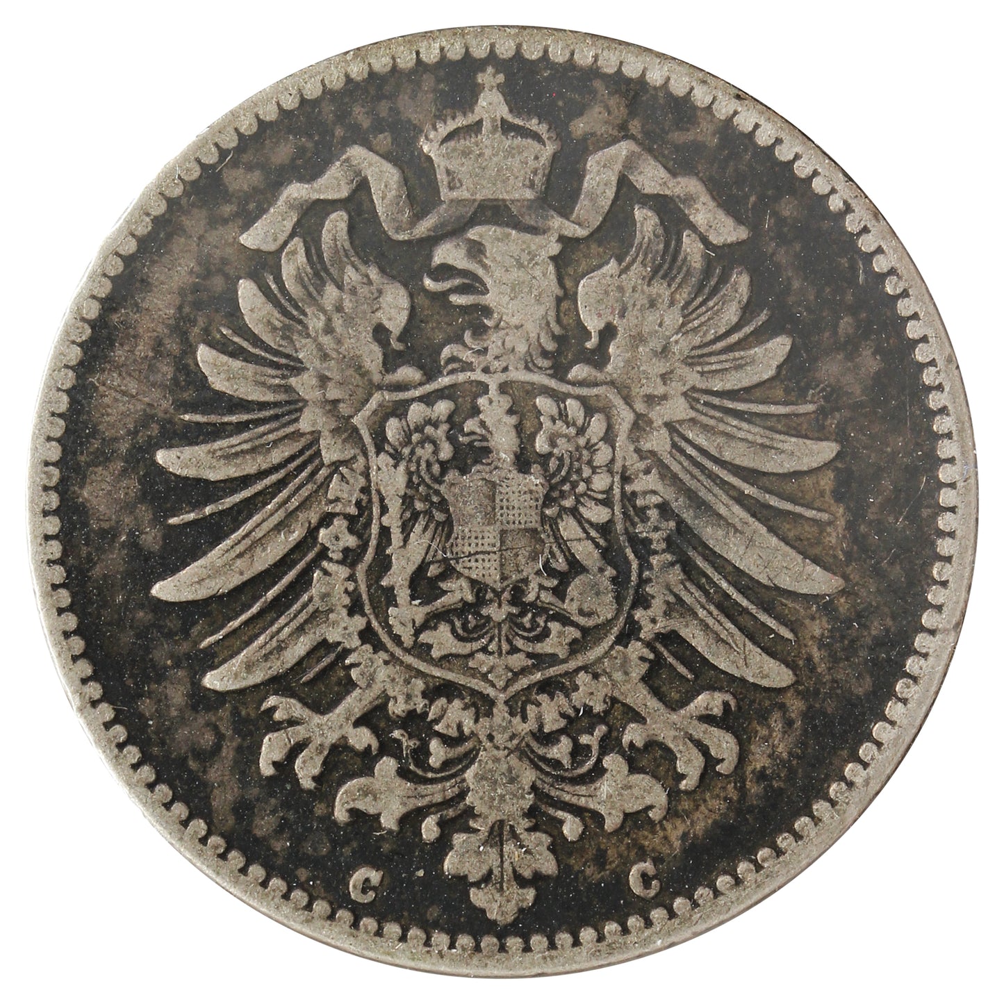 Germany 1875C 1 Mark Extra Fine (EF40) Toned