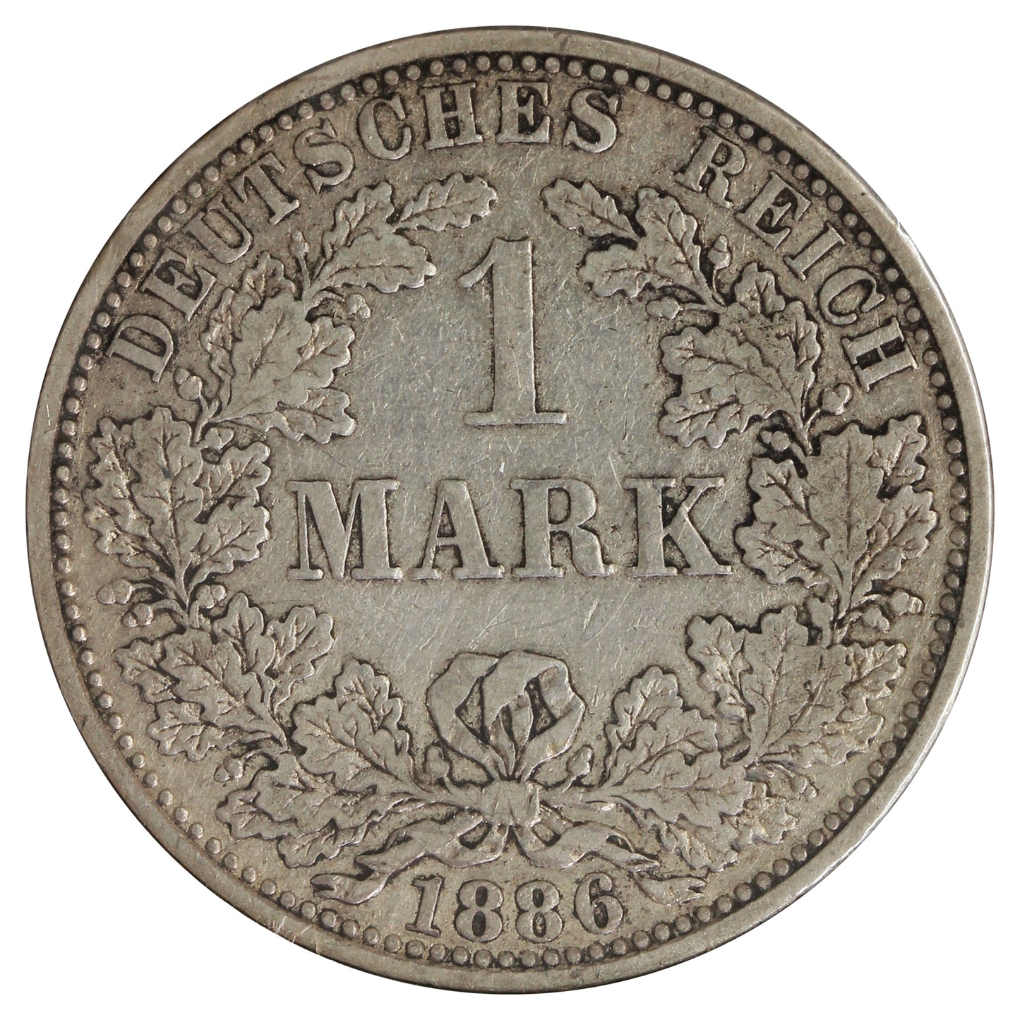 Germany 1886A 1 Mark Extra Fine (EF40) Scratched