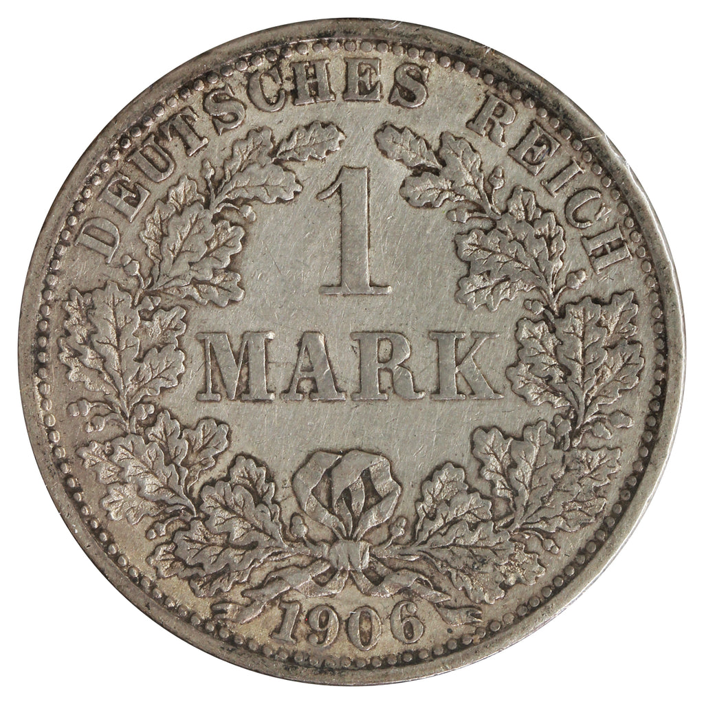 Germany 1906F 1 Mark Extra Fine (EF40) Scratched