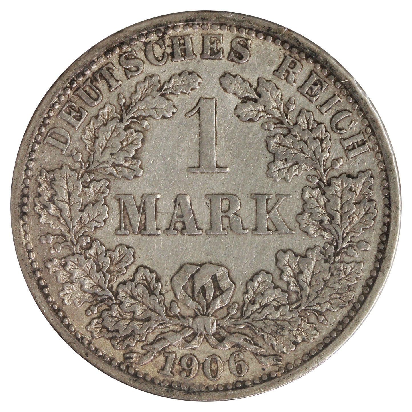 Germany 1906F 1 Mark Extra Fine (EF40) Scratched