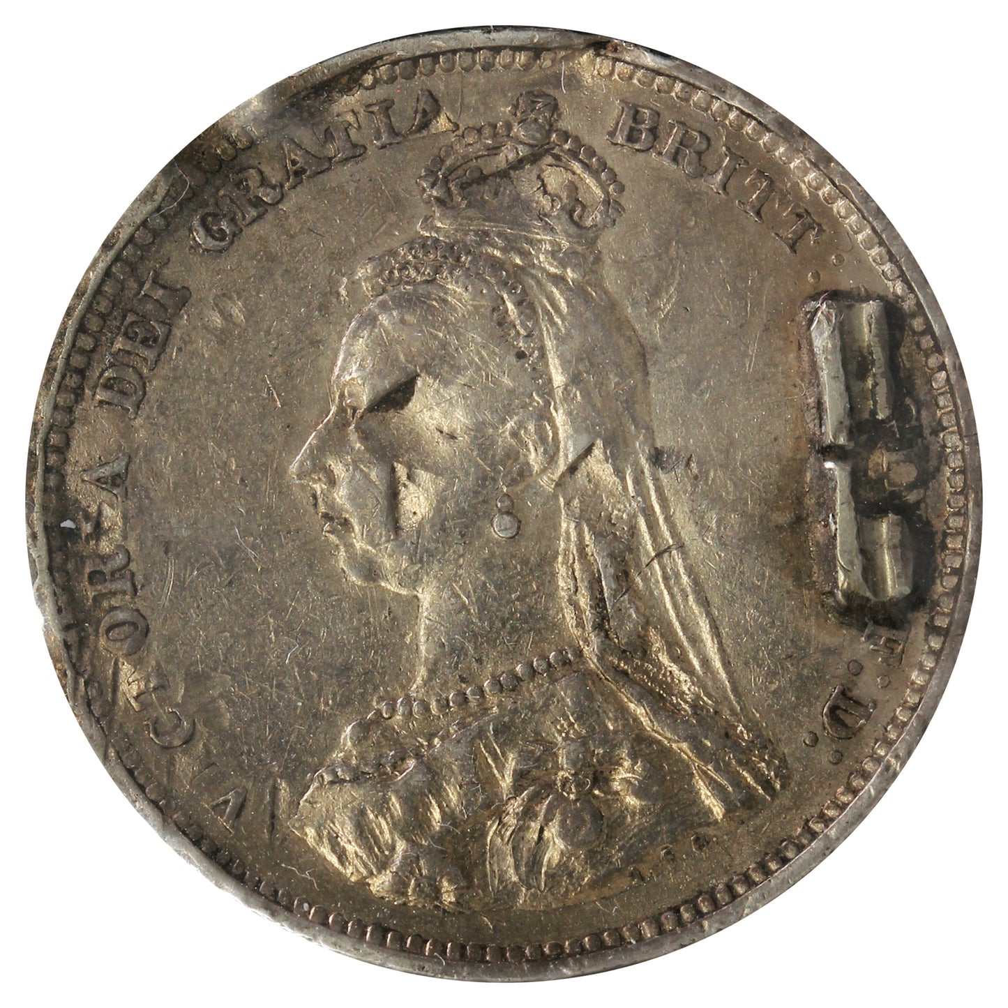 Great Britain 1887 Shilling Extra Fine (EF40) Impaired