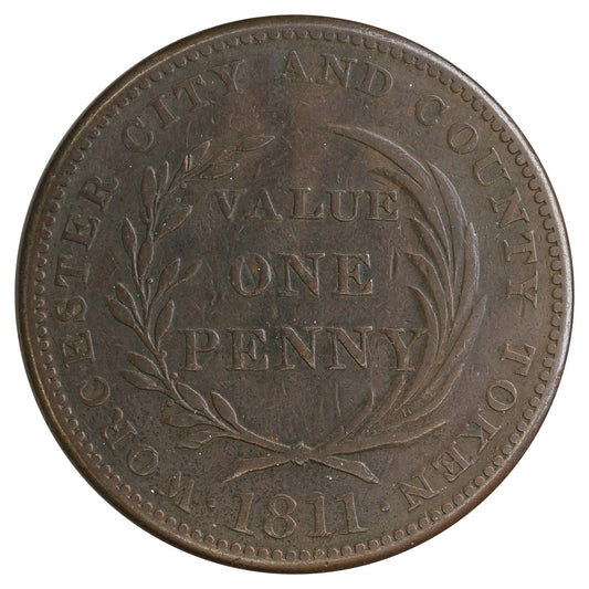 Great Britain 1811 Worcestershire-Worcester/City and County Penny Token Very Fine (VF20)