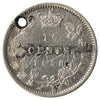 Love Token on 1858 Canada 10-Cents VF-EF (VF30) Impaired