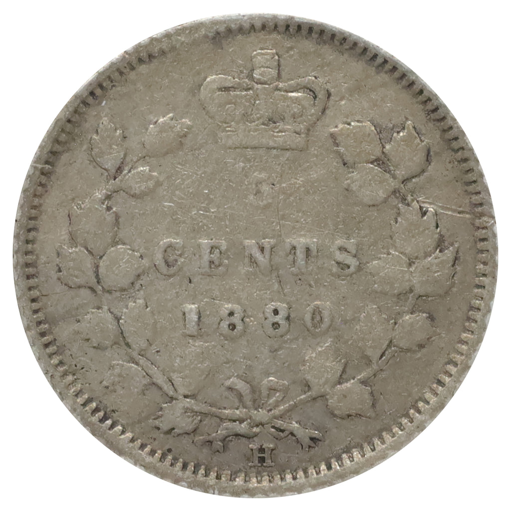 1880H Obv. 3 Canada 5-cents G-VG (G6) Scratched, marks, or impaired