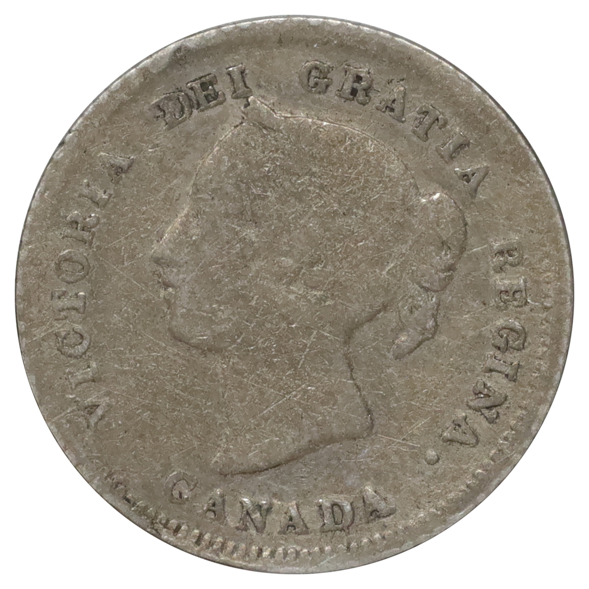 1880H Obv. 3 Canada 5-cents G-VG (G6) Scratched, marks, or impaired