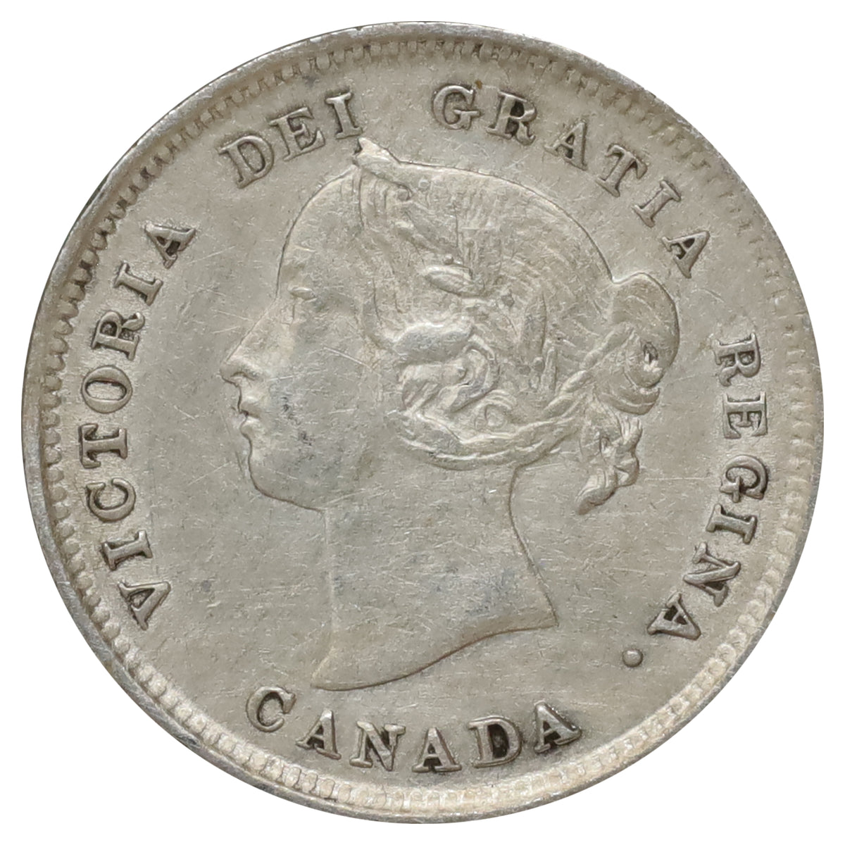 1886 Small 6 Canada 5-cents EF-AU (EF45) Scratched, marks, or impaired