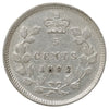 1892 Obv. 2 Canada 5-cents EF-AU (EF45) Scratched, marks, or impaired