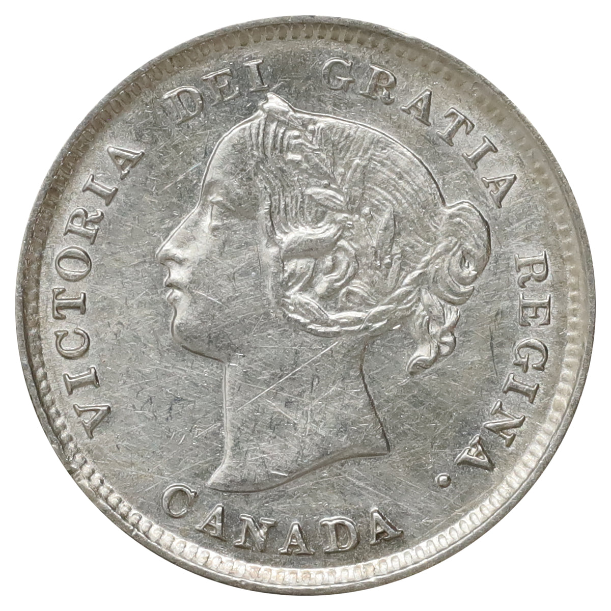 1893 Canada 5-cents AU-UNC (AU55) Scratched, marks, or impaired