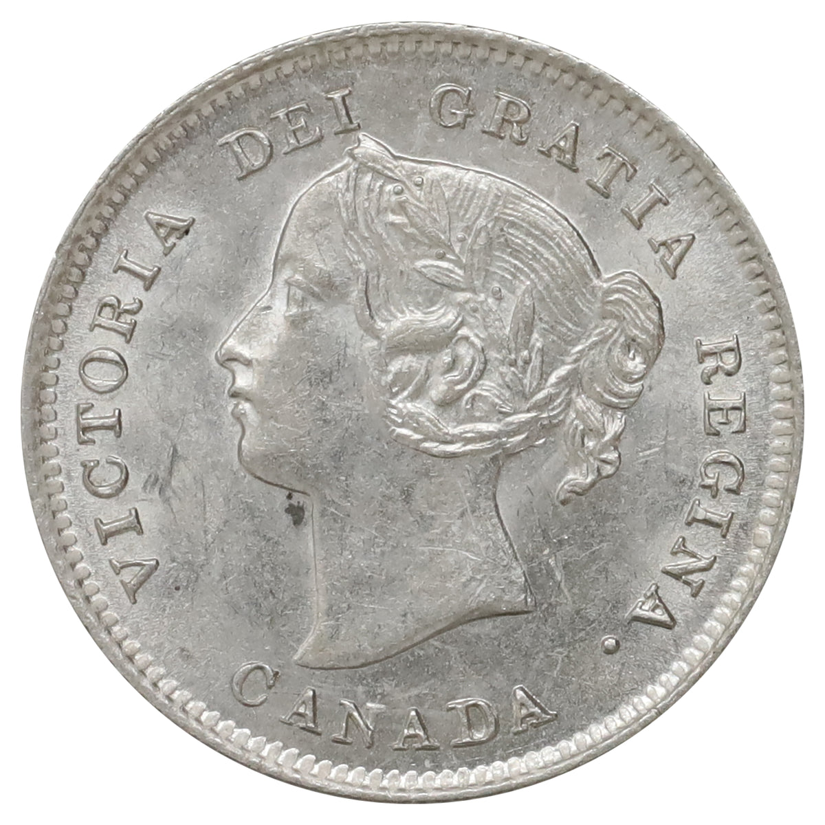 1896 Canada 5-cents UNC+ (MS62) Scratched, marks, or impaired