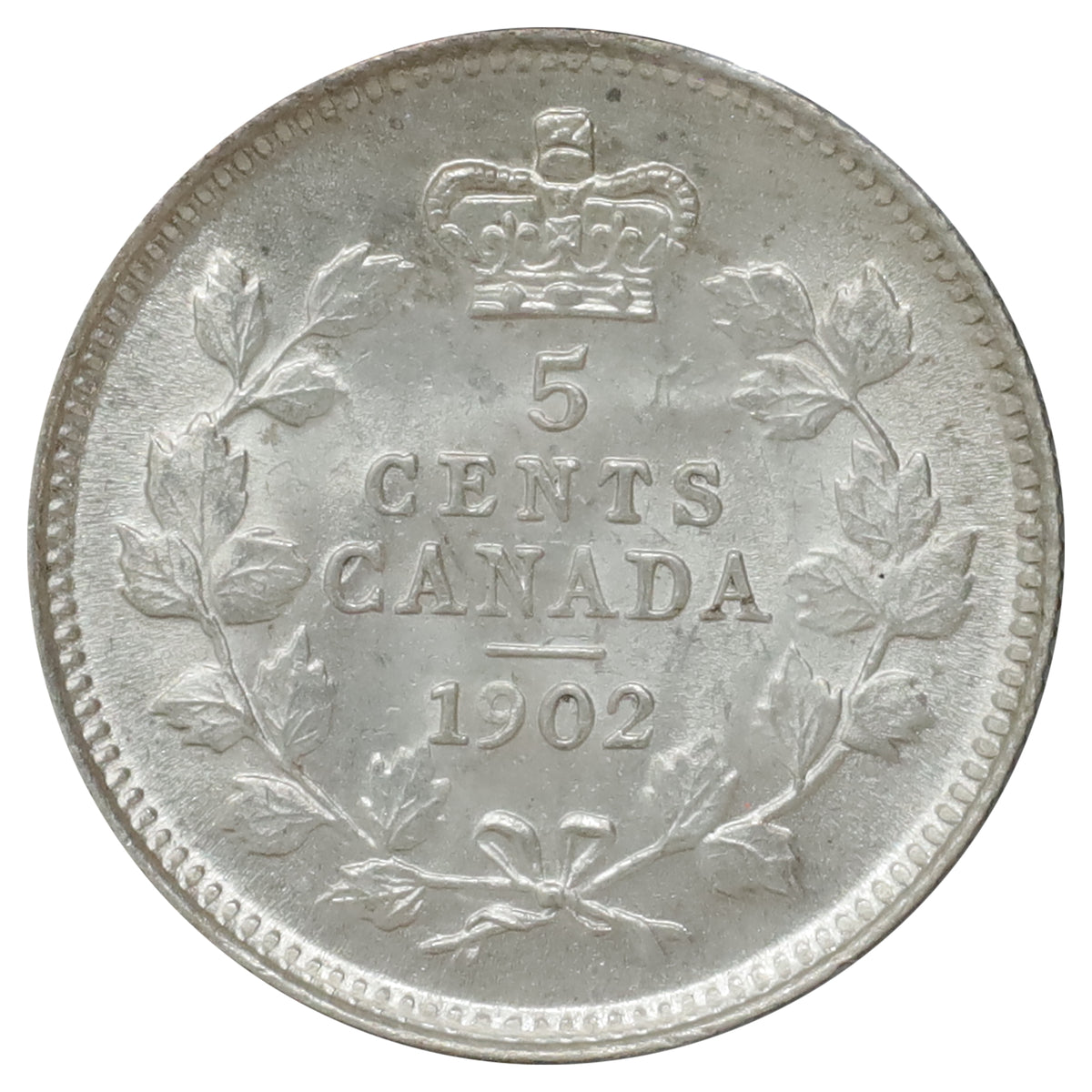 1902 Canada 5-cents Brilliant Uncirculated (MS63) Scratched, marks, or impaired