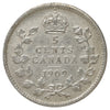 1909 Round Leaves Canada 5-cents Almost Uncirculated (AU50) Scratched, marks, or impaired