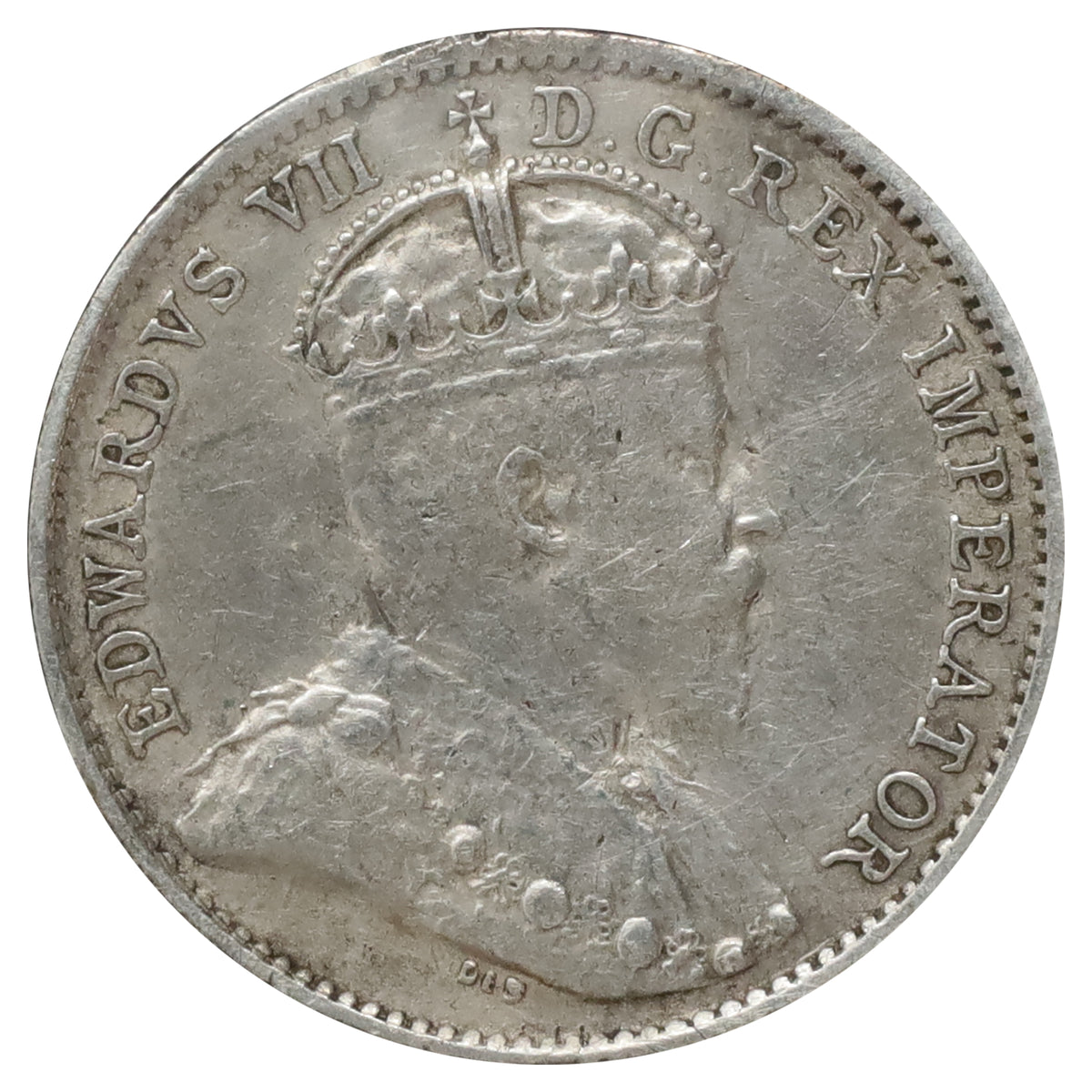 1909 Pointed Leaves Canada 5-cents VF-EF (VF30) Scratched, marks, or impaired