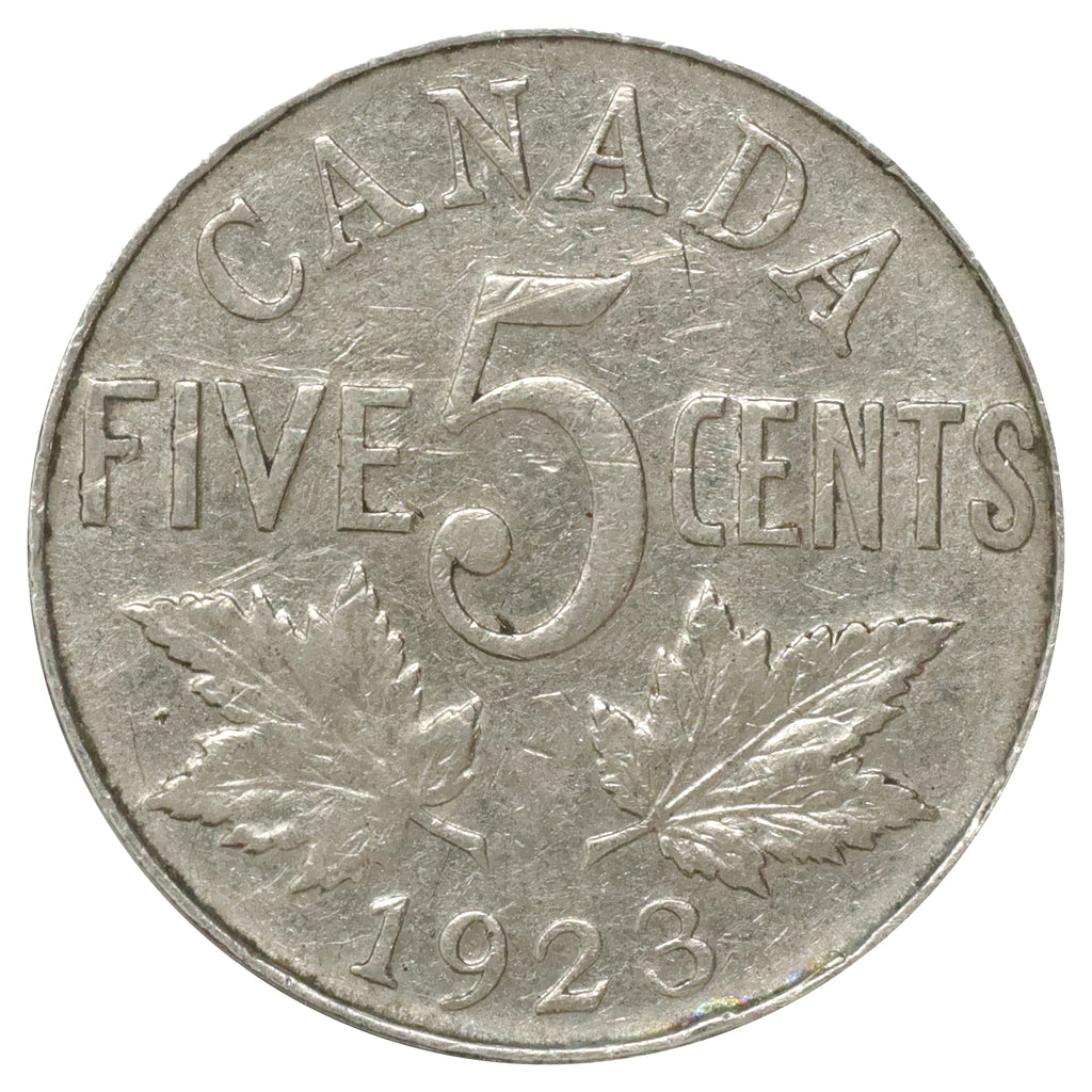 1923 Canada 5-cents Very Fine (VF20) Scratched, marks, or impaired