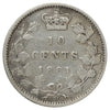 1881H Obv. 2 Canada 10-cents VG-F (VG10) Scratched, marks, or impaired