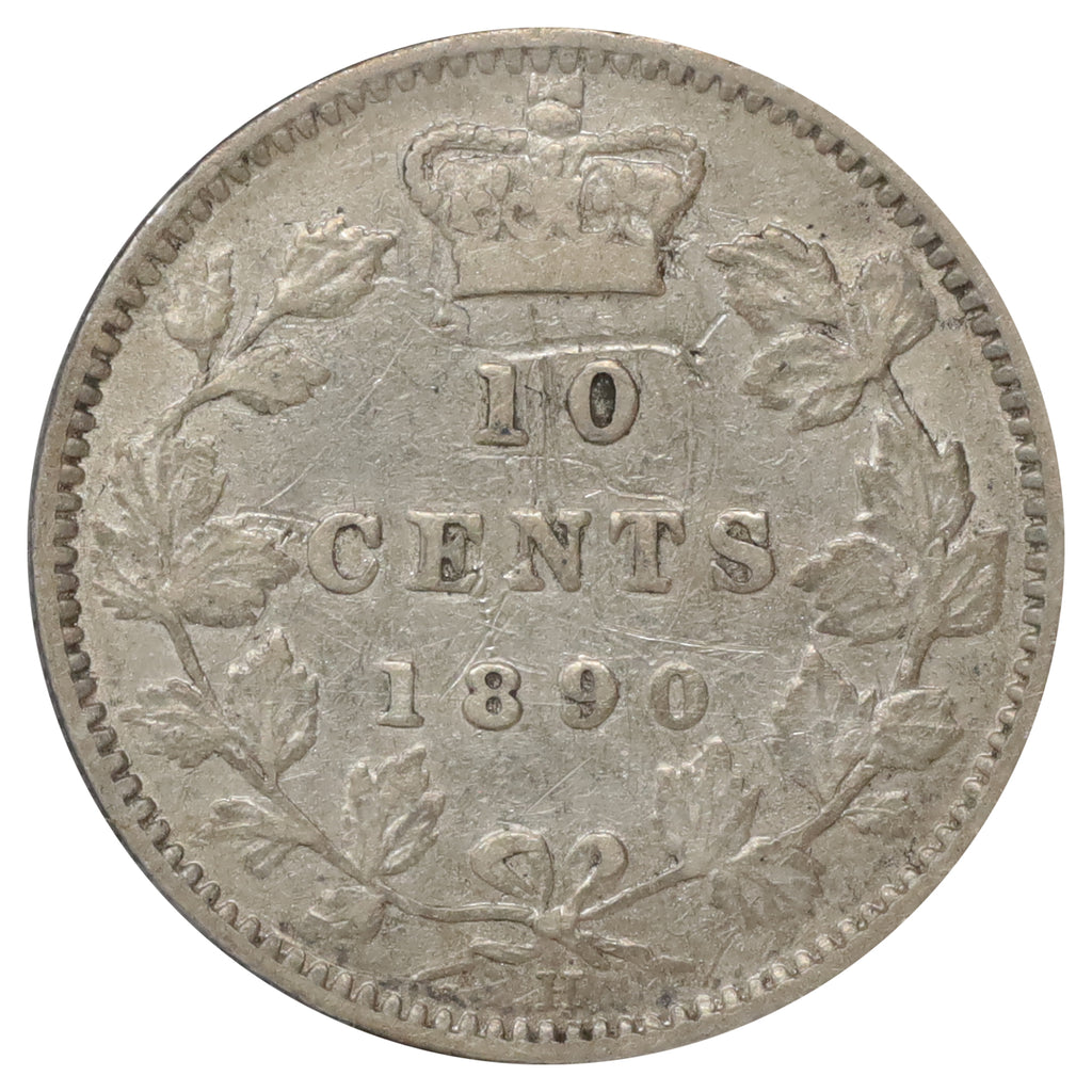 1890H Canada 10-cents VF-EF (VF30) Scratched, marks, or impaired