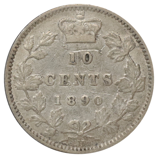 1890H Canada 10-cents VF-EF (VF30) Scratched, marks, or impaired