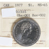1977 Canada Dollar ICCS Cert. MS-65 Nickel CH#1977 Obv-001 Rev-002