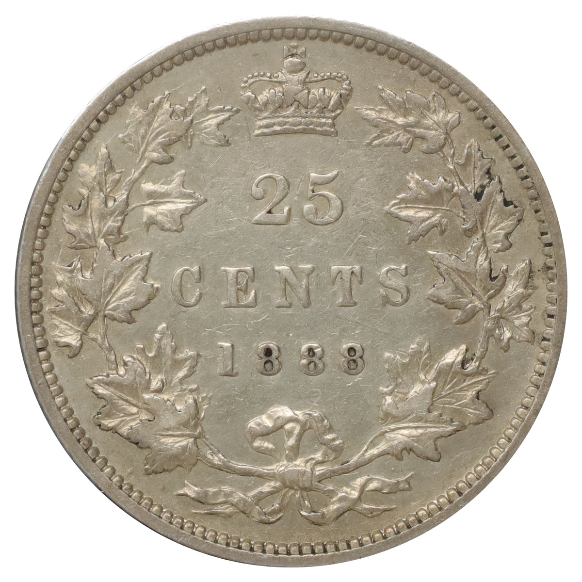 1888 Canada 25-cents Extra Fine (EF40) Scratched, marks, or impaired