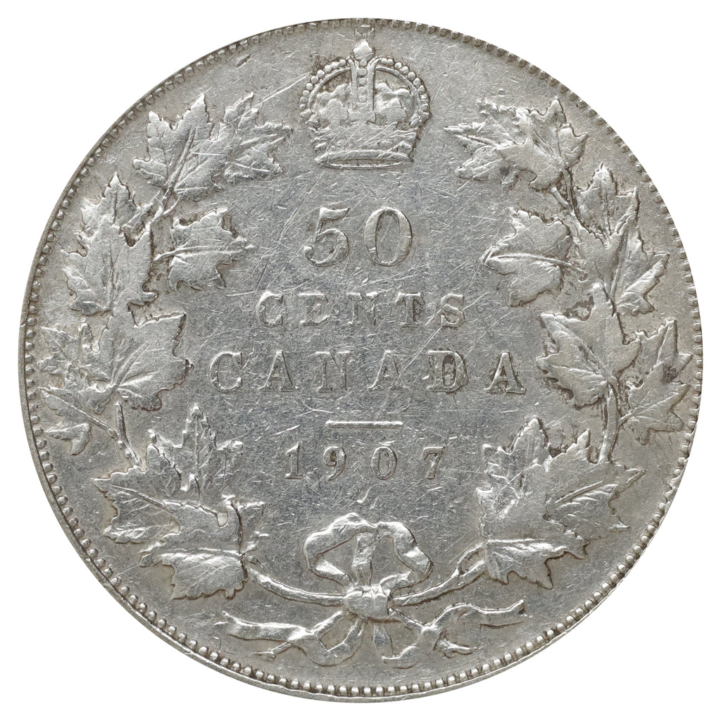 1907 Canada 50-cents VF-EF (VF30) Scratched, marks, or impaired