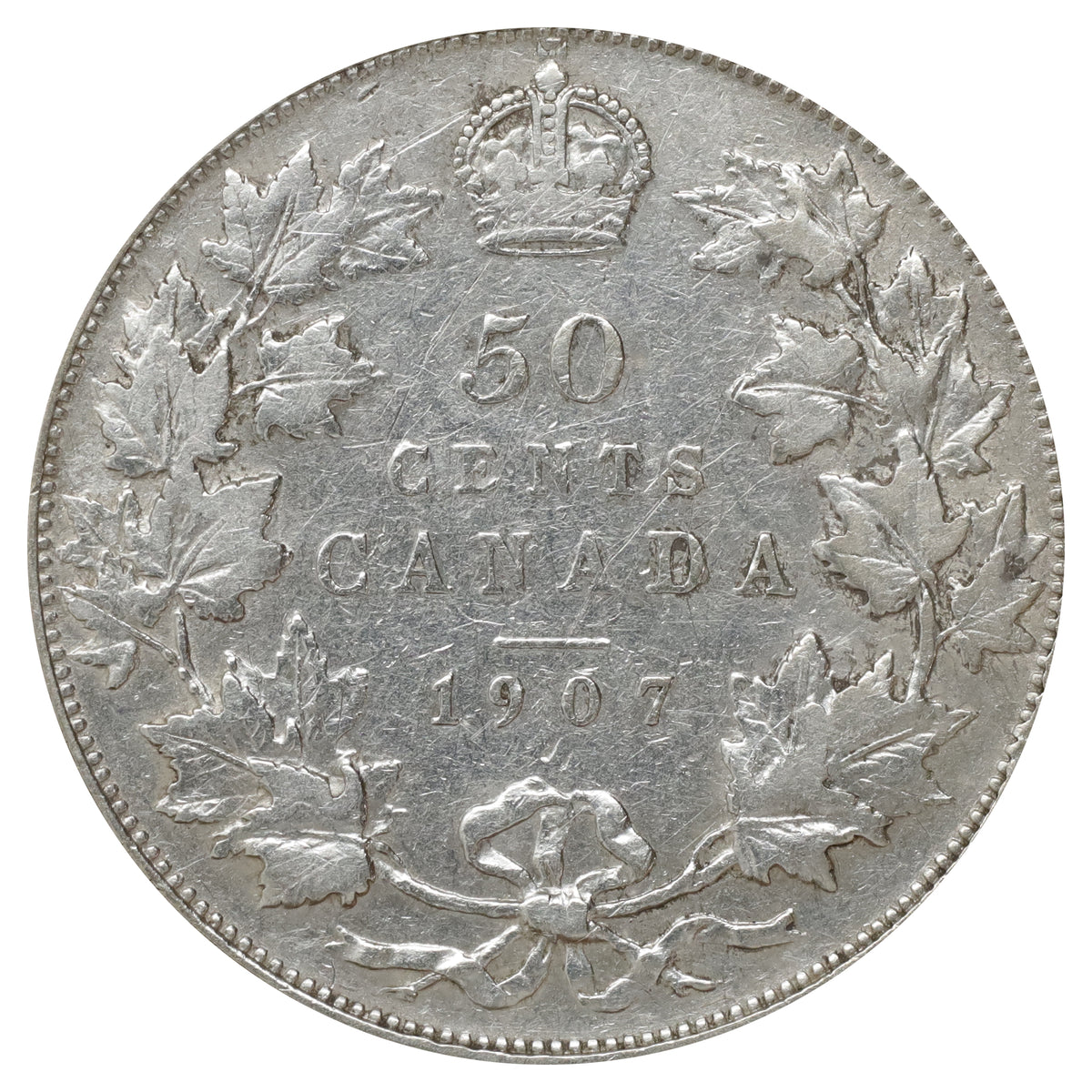 1907 Canada 50-cents VF-EF (VF30) Scratched, marks, or impaired