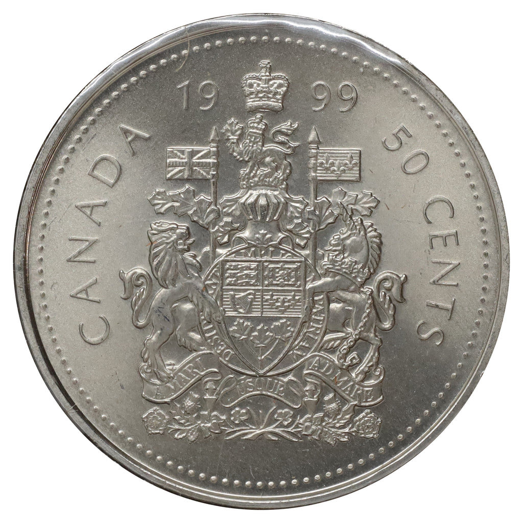 1999P (test) Canada 50-cents Brilliant Uncirculated (MS63) Scratched, marks, or impaired