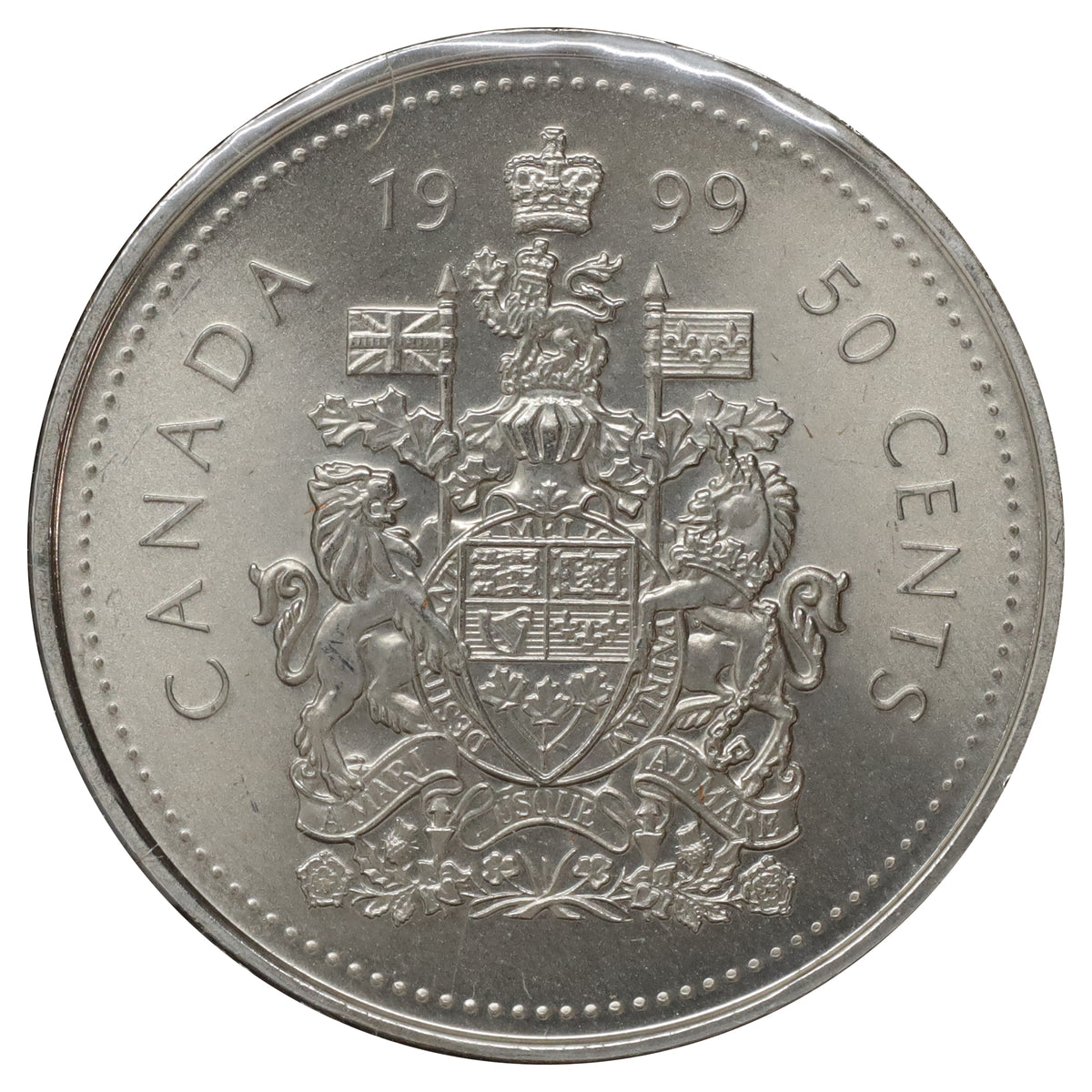 1999P (test) Canada 50-cents Brilliant Uncirculated (MS63) Scratched, marks, or impaired