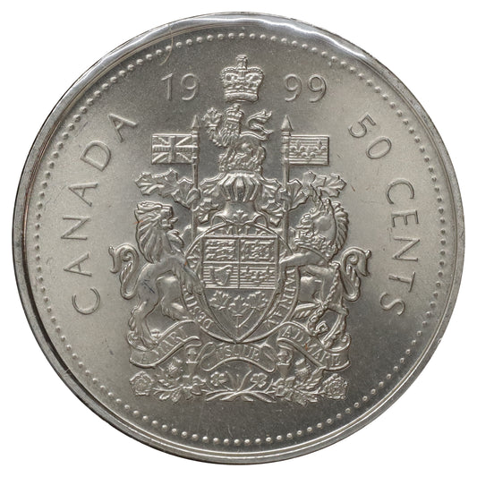 1999P (test) Canada 50-cents Brilliant Uncirculated (MS63) Scratched, marks, or impaired