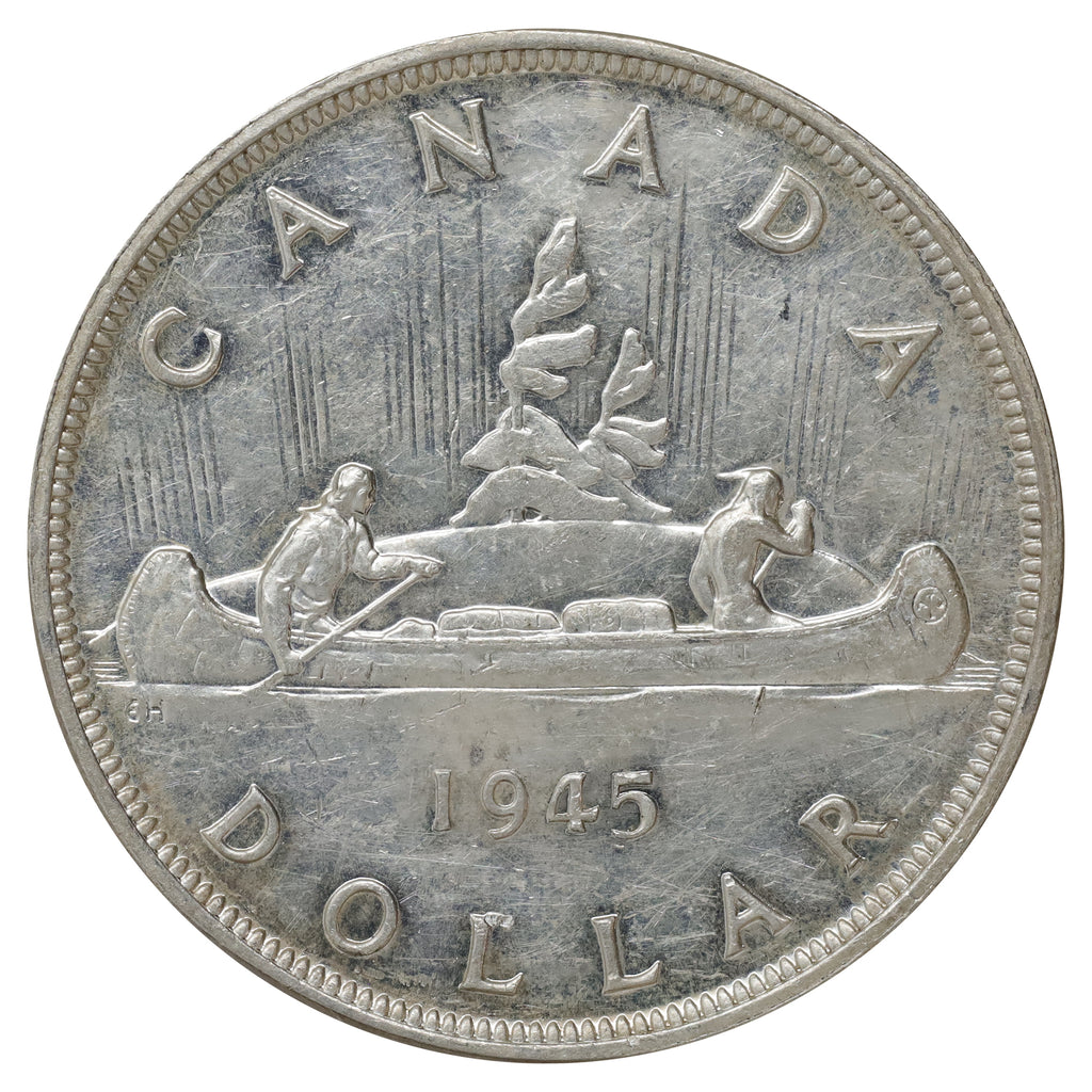 1945 Canada Dollar EF-AU (EF45) Scratched, marks, or impaired