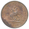 PC-60 1857 Upper Canada Penny Bank Token Brilliant Uncirculated (MS63) Red &Brown