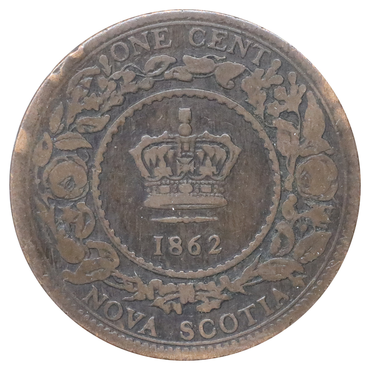 1862 Nova Scotia 1-cent Good (G4) Scratched, marks, or impaired