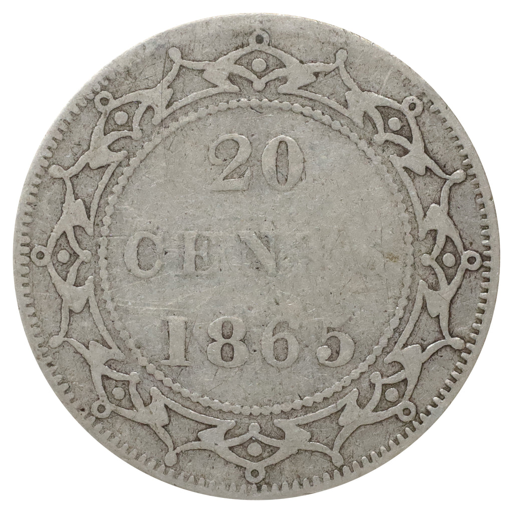 1865 Newfoundland 20-cents VG-F (VG10) Scratched, marks, or impaired