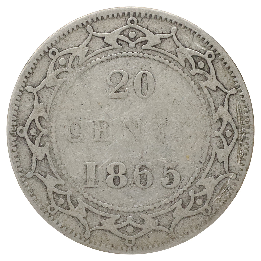 1865 Newfoundland 20-cents G-VG (G6) Scratched, marks, or impaired